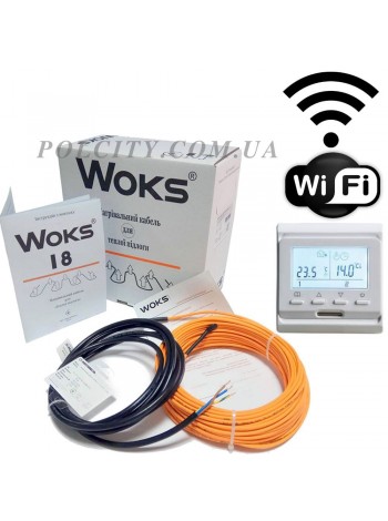 Wi-Fi Комплект кабельного теплого пола под плитку 13,6 м2 Woks 18